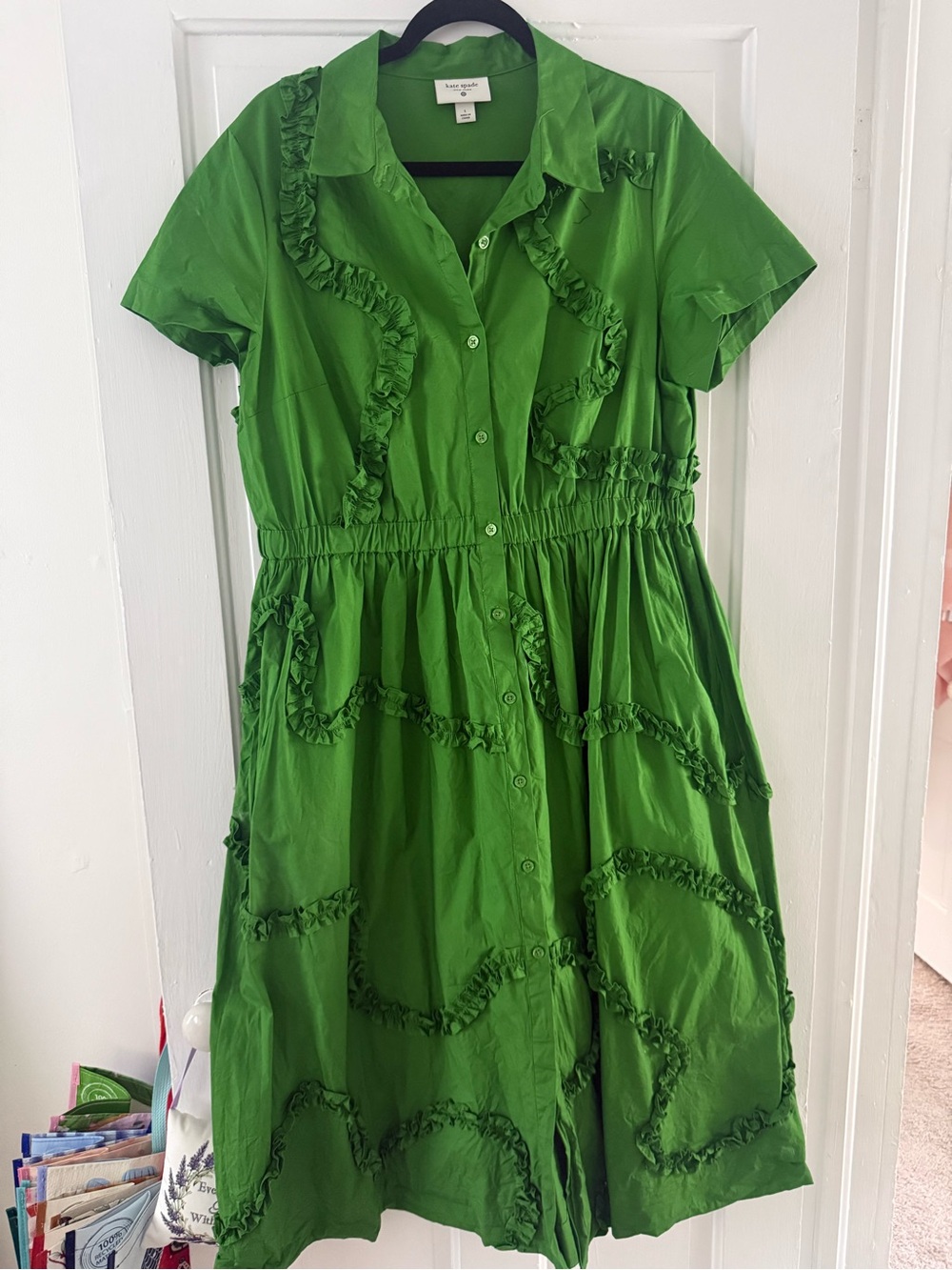 Kate Spade for Target Bright Green Ruffle/Ribbon Dress - Picture 2 of 6